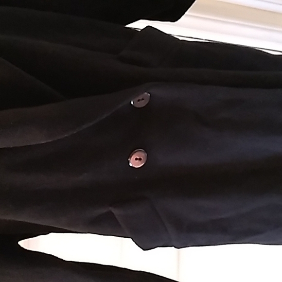 Vintage Julia Klein 12P wool black trench coat - Picture 2 of 4